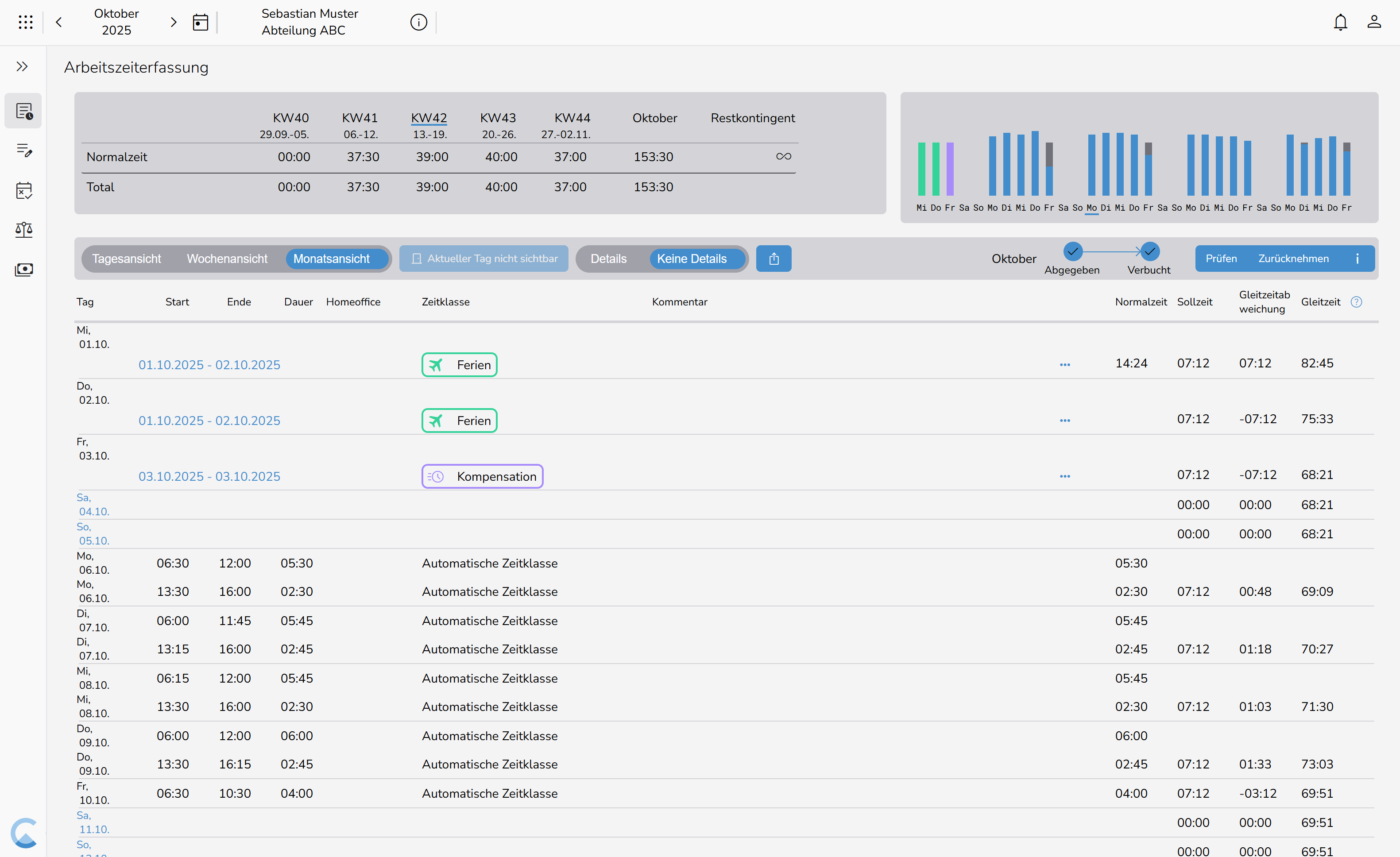 Arbeitszeiterfassung Vorschau